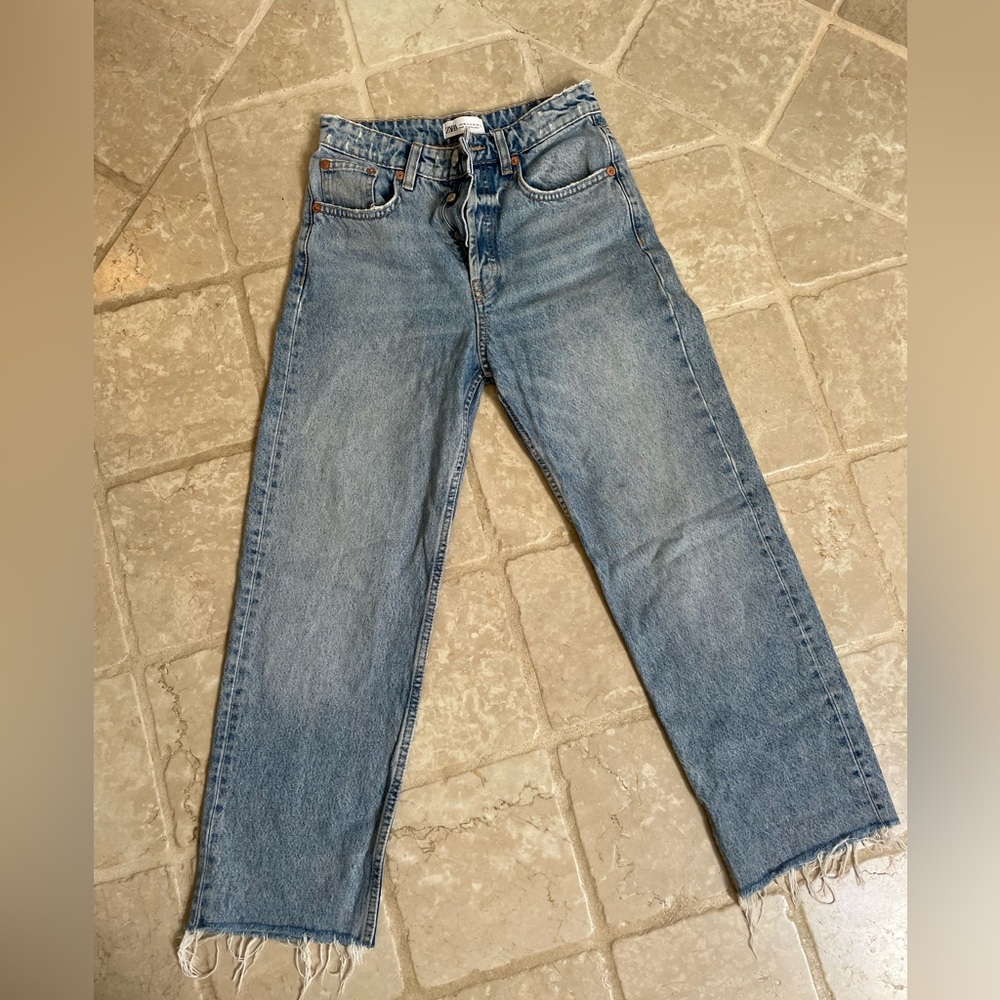 Zara blogger high rise wide leg Jean